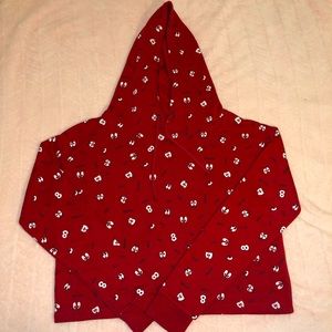 Red crop top hoodie